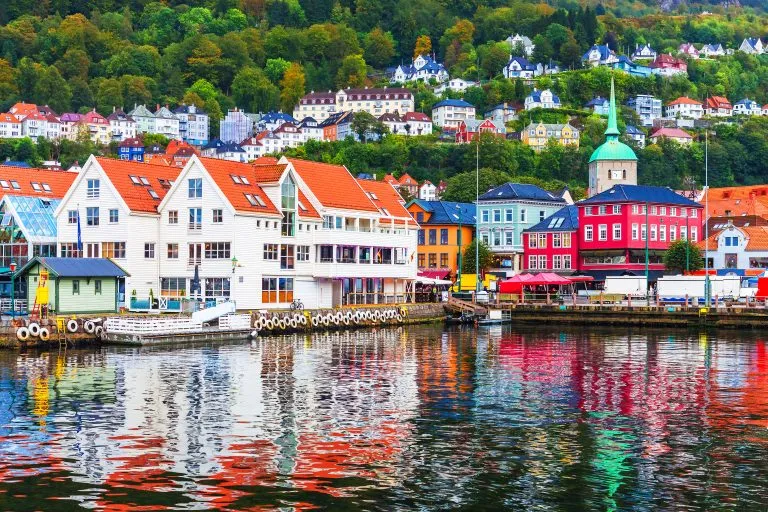 Landskapsbild från Bergen, Norge